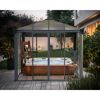 Pavillon 'Ledro' geschlossen anthrazit 295 x 295 cm Polycarbonat grau