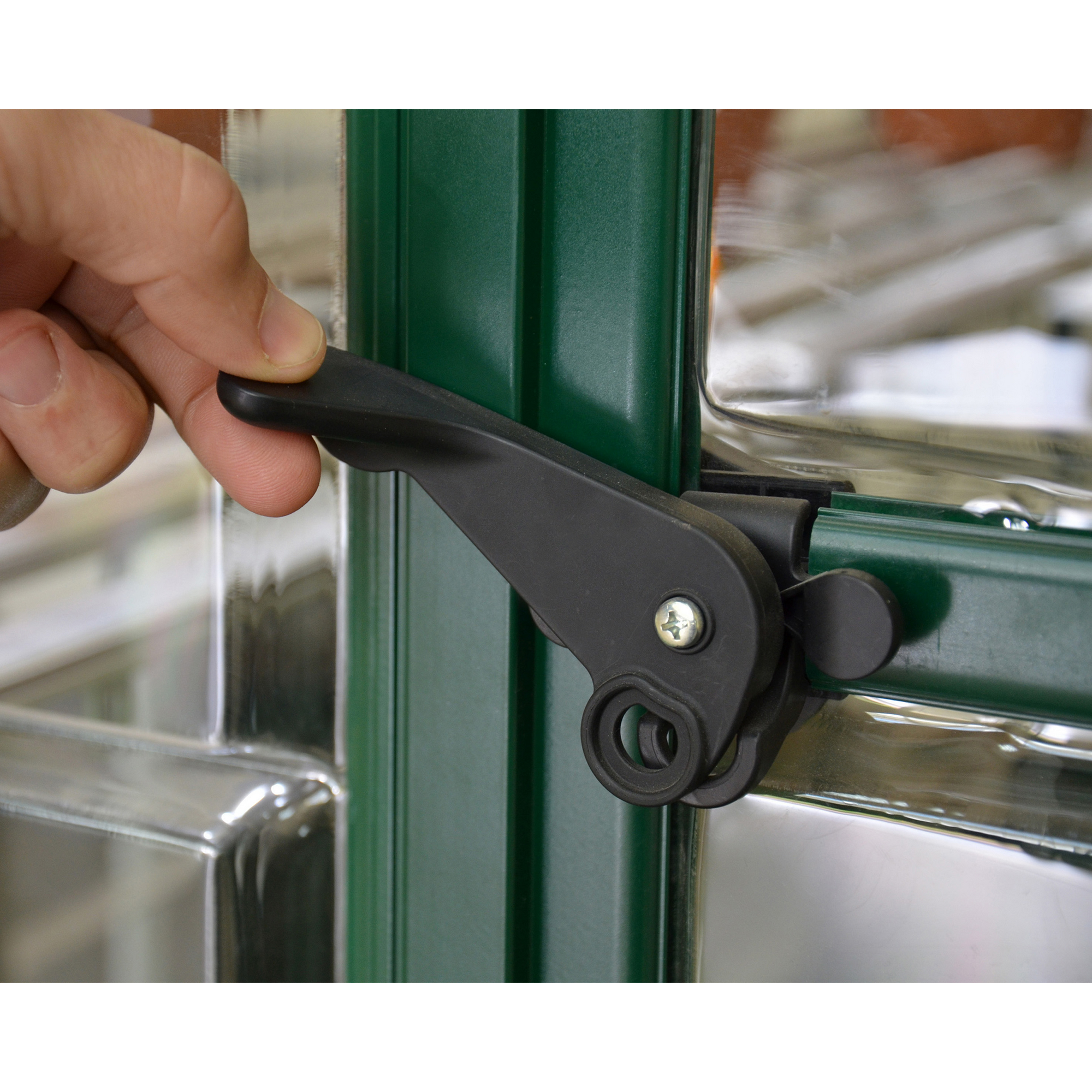 Gewächshaus 'Harmony' 185 x 426 cm mit 0,7 mm klaren Polycarbonatplatten grün