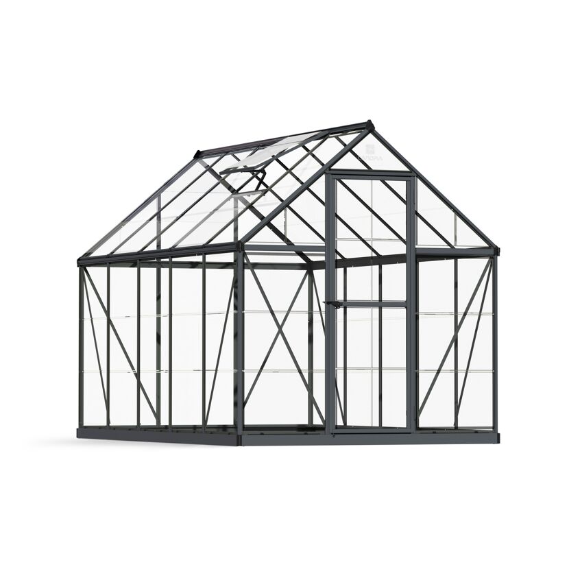 Gewächshaus 'Harmony' 185 x 306 cm mit 0,7 mm klaren Polycarbonatplatten grau