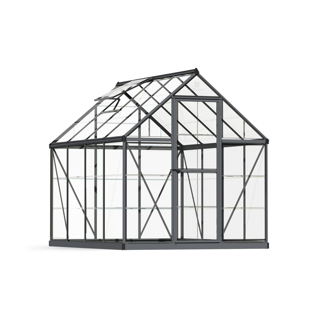 Gewächshaus 'Harmony' 185 x 247 cm mit 0,7 mm klaren Polycarbonatplatten grau