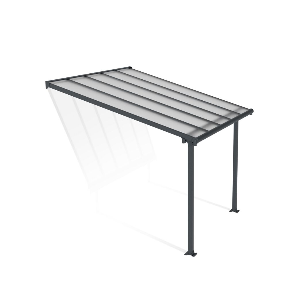 Terrassenüberdachung 'Olympia' anthrazit 294 x 307 cm Polycarbonat transparent