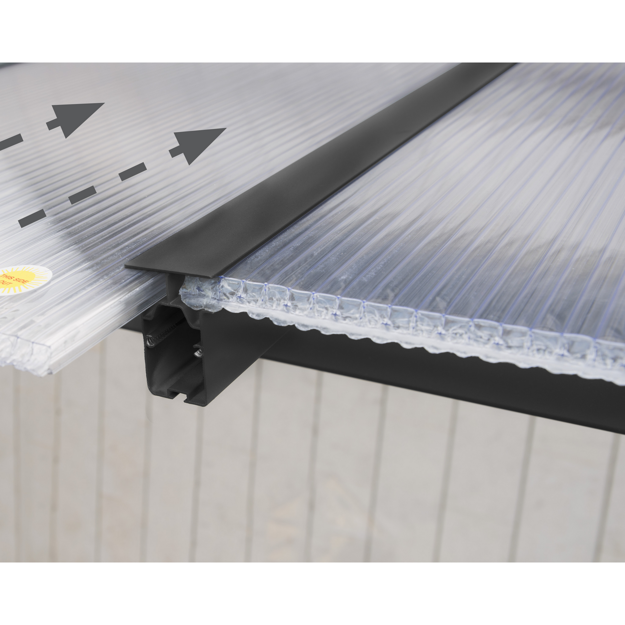 Terrassenüberdachung 'Olympia' anthrazit 294 x 307 cm Polycarbonat transparent