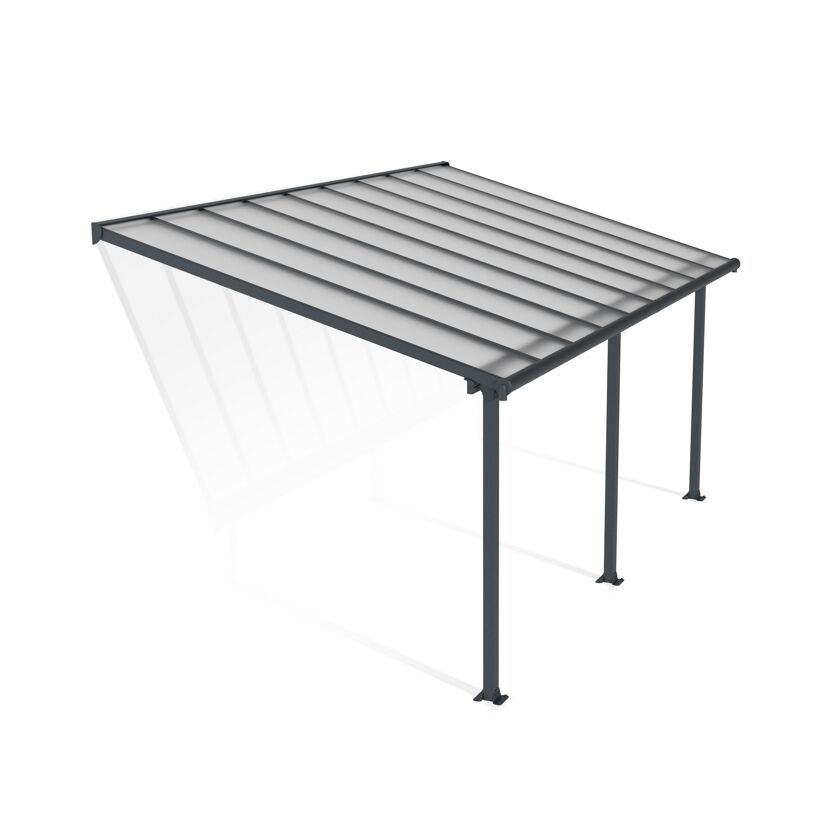 Terrassenüberdachung 'Olympia' anthrazit 294 x 546 cm Polycarbonat transparent