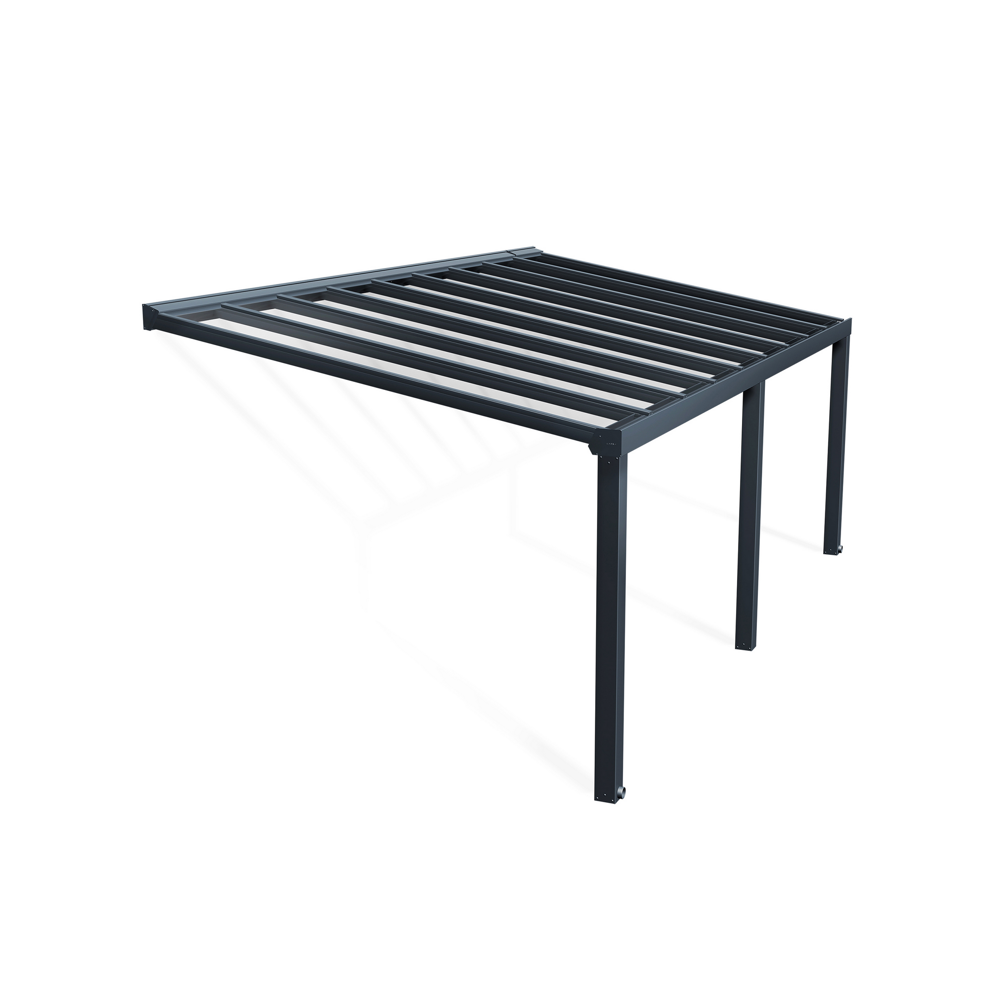 Terrassenüberdachung 'Stockholm' anthrazit  330,5 x 660 cm Polycarbonat klar