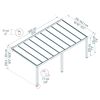 Terrassenüberdachung 'Stockholm' anthrazit  330,5 x 660 cm Polycarbonat klar