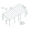 Terrassenüberdachung 'Olympia' weiß 294 x 739 cm Polycarbonat transparent
