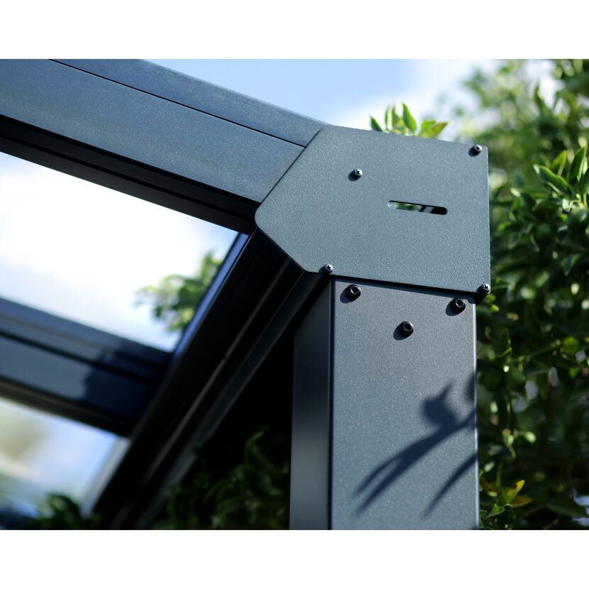 Terrassenüberdachung 'Stockholm' anthrazit  330,5 x 587,5 cm Polycarbonat klar