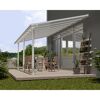 Terrassenüberdachung 'Olympia' weiß 294 x 619 cm Polycarbonat transparent