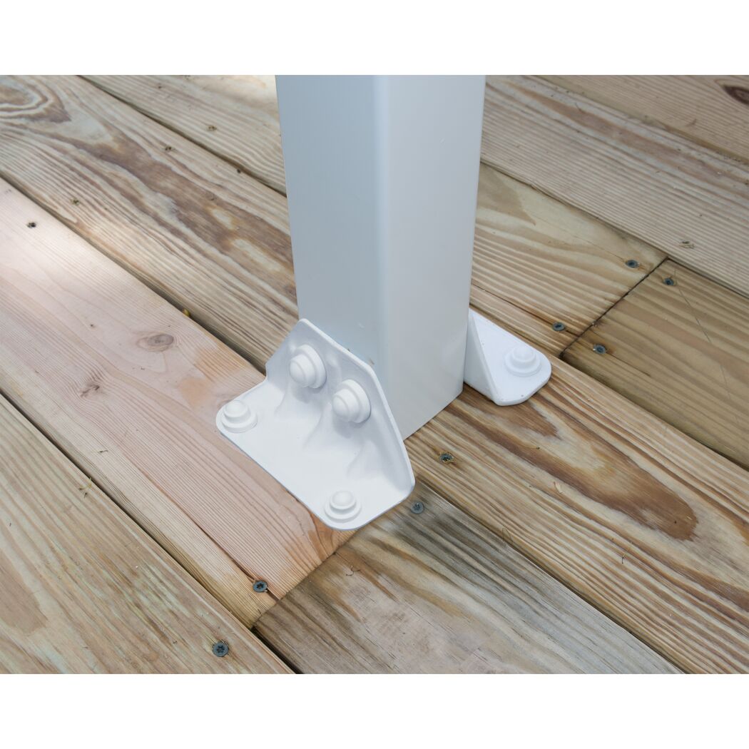 Terrassenüberdachung 'Olympia' weiß 294 x 619 cm Polycarbonat transparent