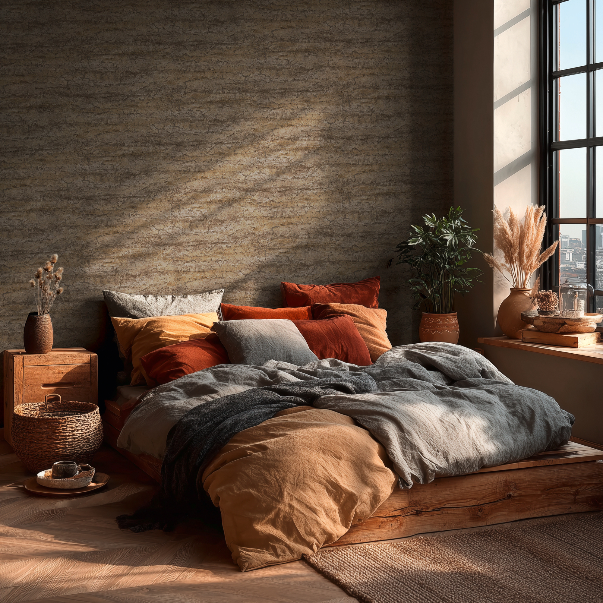 Vliestapete 'Metropolitan Stories Vibes & Styles' Stein braun 10,05 x 0,53 m