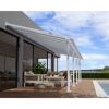 Terrassenüberdachung 'Olympia' weiß 294 x 980 cm Polycarbonat transparent