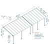 Terrassenüberdachung 'Olympia' weiß 294 x 980 cm Polycarbonat transparent