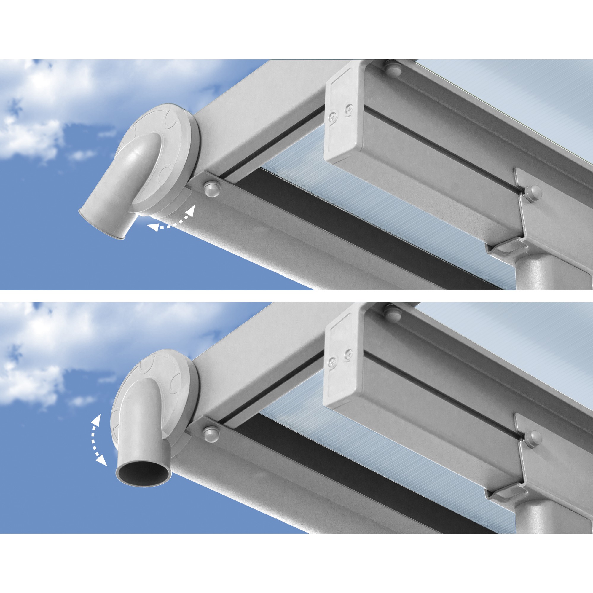 Terrassenüberdachung 'Olympia' weiß 294 x 924 cm Polycarbonat transparent