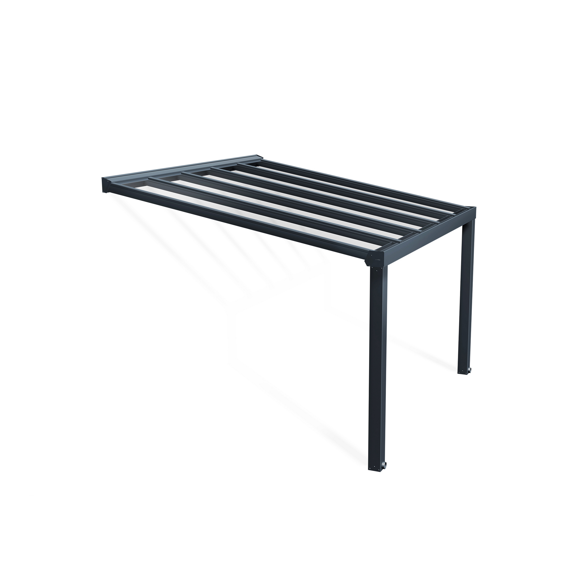 Terrassenüberdachung 'Stockholm' anthrazit  330,5 x 370 cm Polycarbonat klar