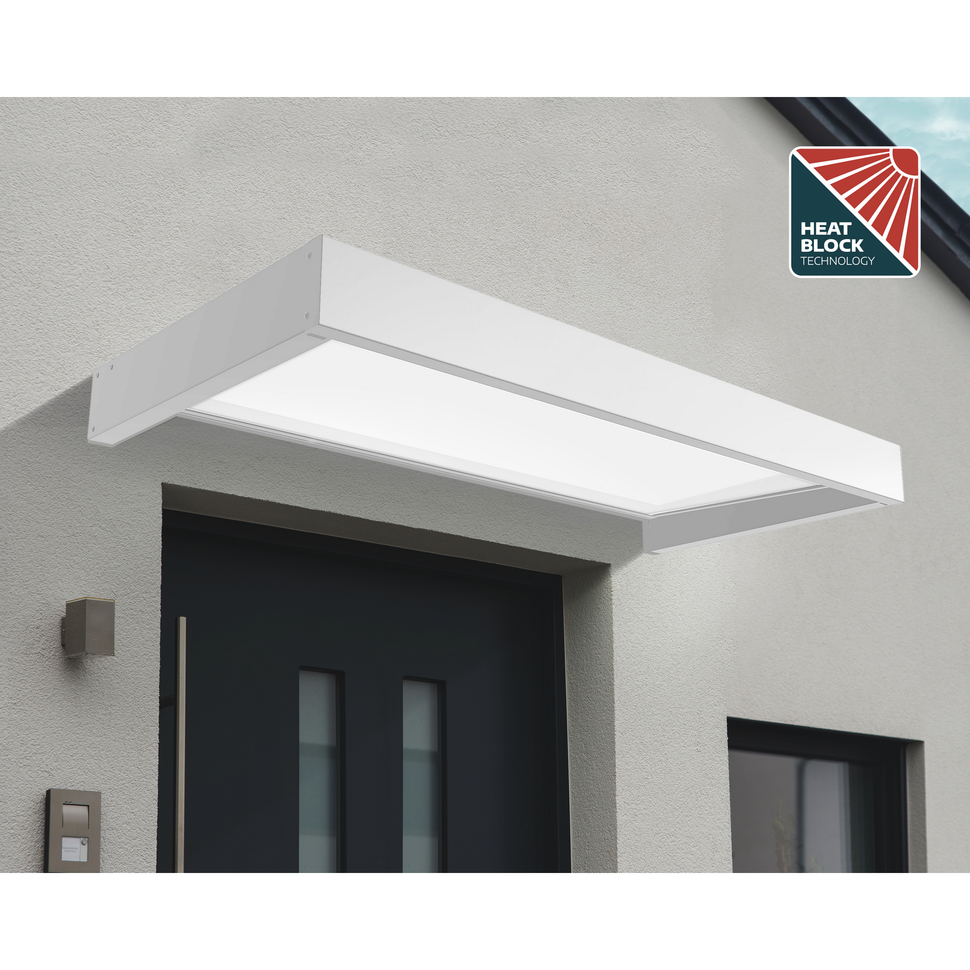 Vordach 'Sophia' weiß 95 x 215 cm Acrylglas opalweiß