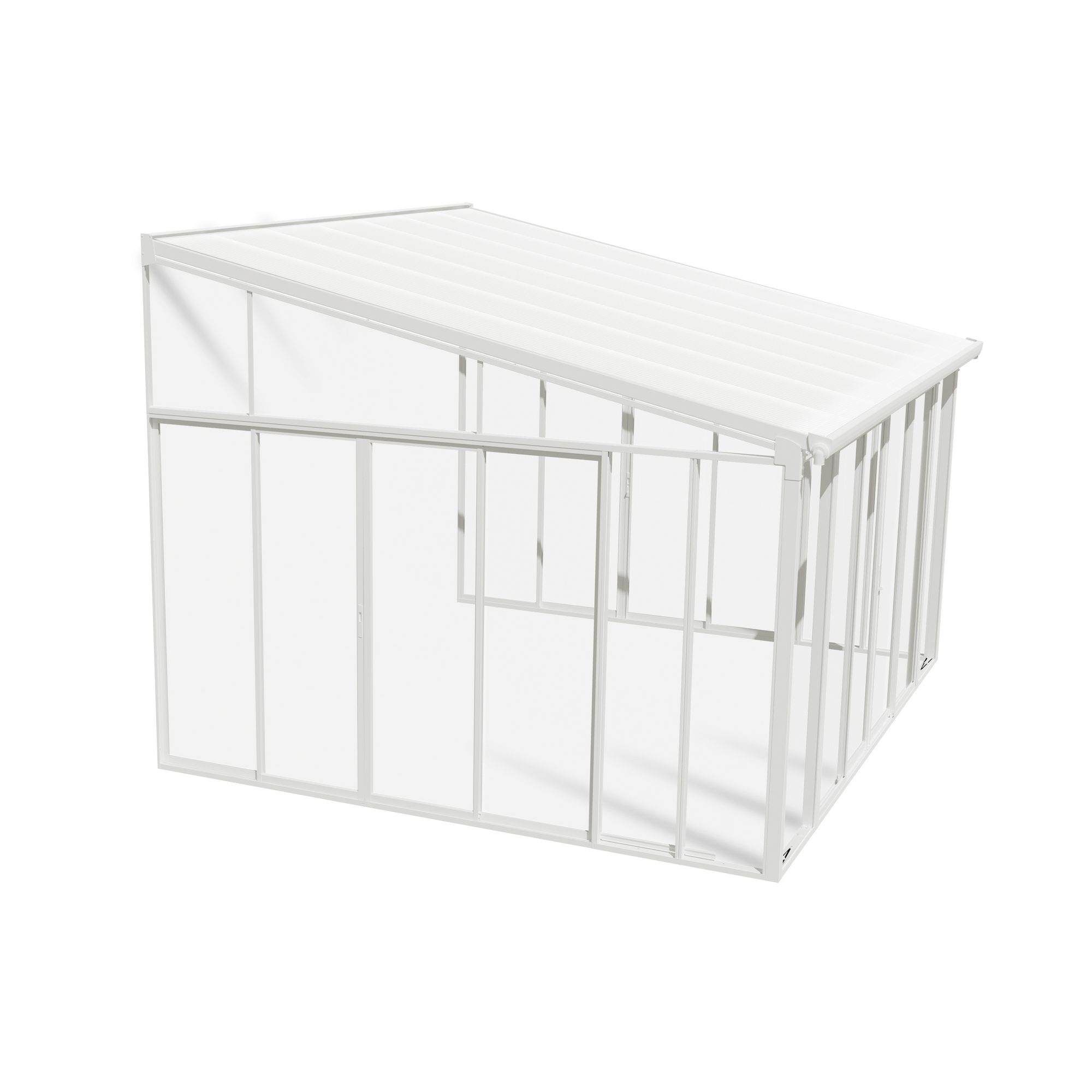 Wintergarten 'Sanremo' weiß 380 x 435 cm Polycarbonat transparent