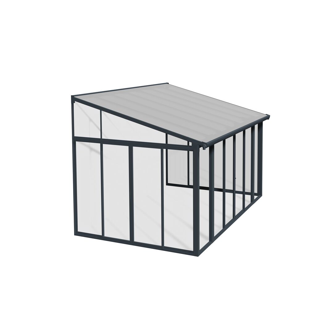 Wintergarten 'Sanremo' anthrazit 294 x 435 cm Polycarbonat transparent