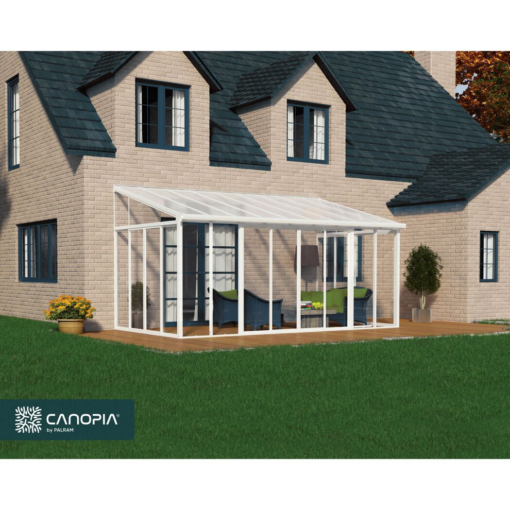 Wintergarten 'Sanremo' weiß 294 x 556 cm Polycarbonat transparent