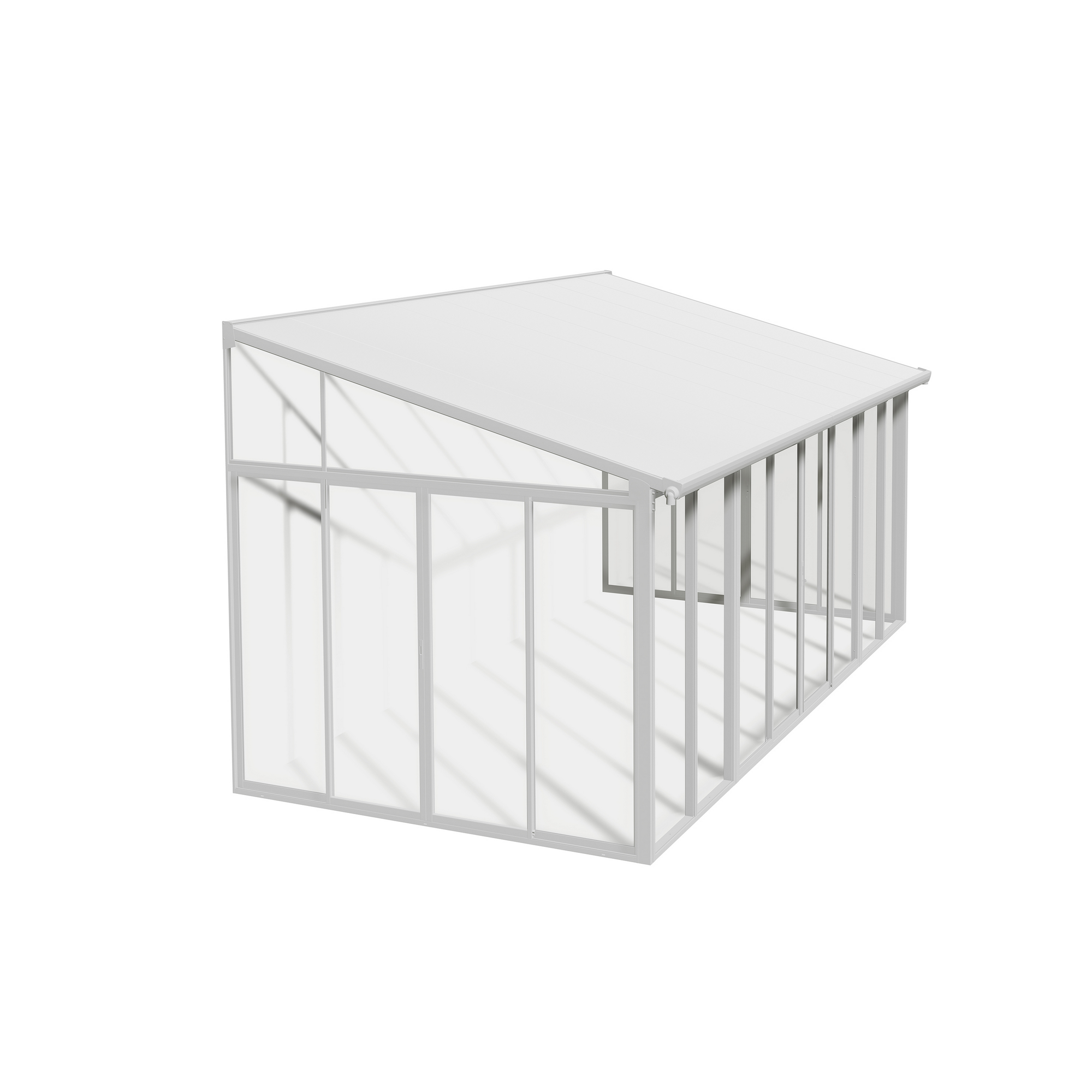 Wintergarten 'Sanremo' weiß 294 x 556 cm Polycarbonat transparent