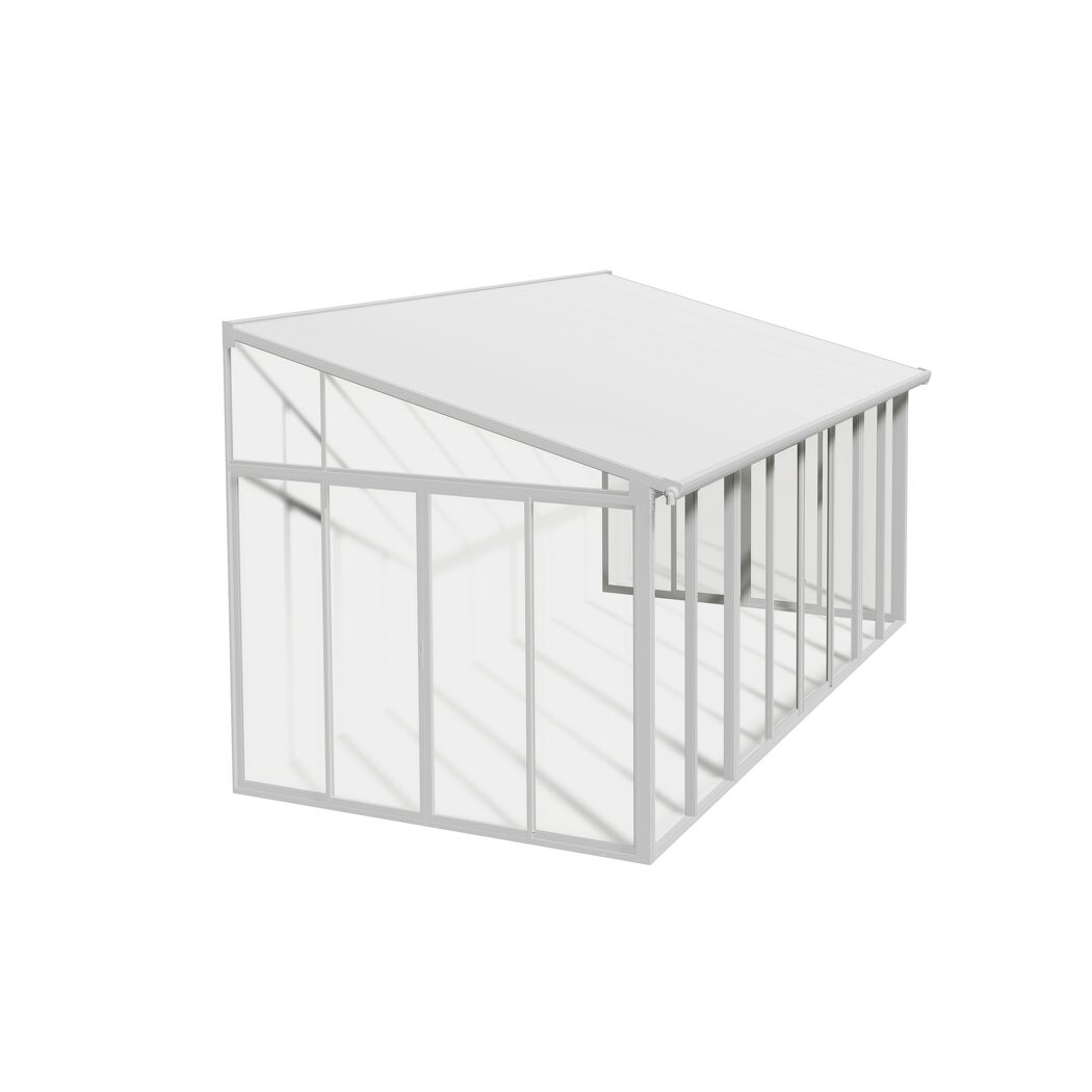 Wintergarten 'Sanremo' weiß 294 x 556 cm Polycarbonat transparent