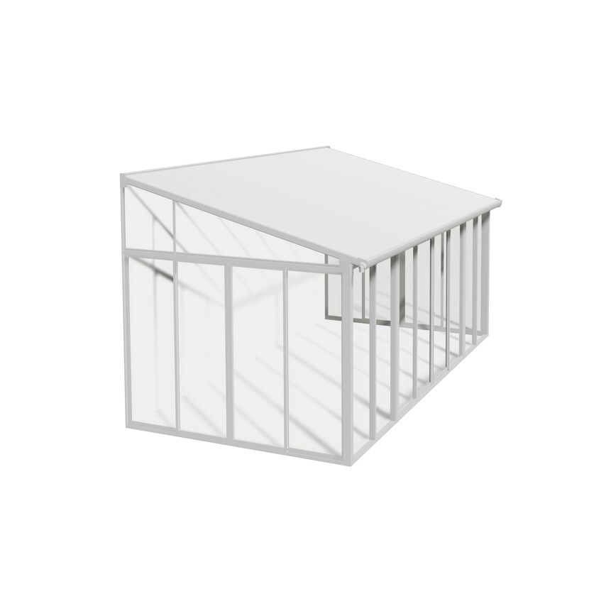 Wintergarten 'Sanremo' weiß 294 x 556 cm Polycarbonat transparent