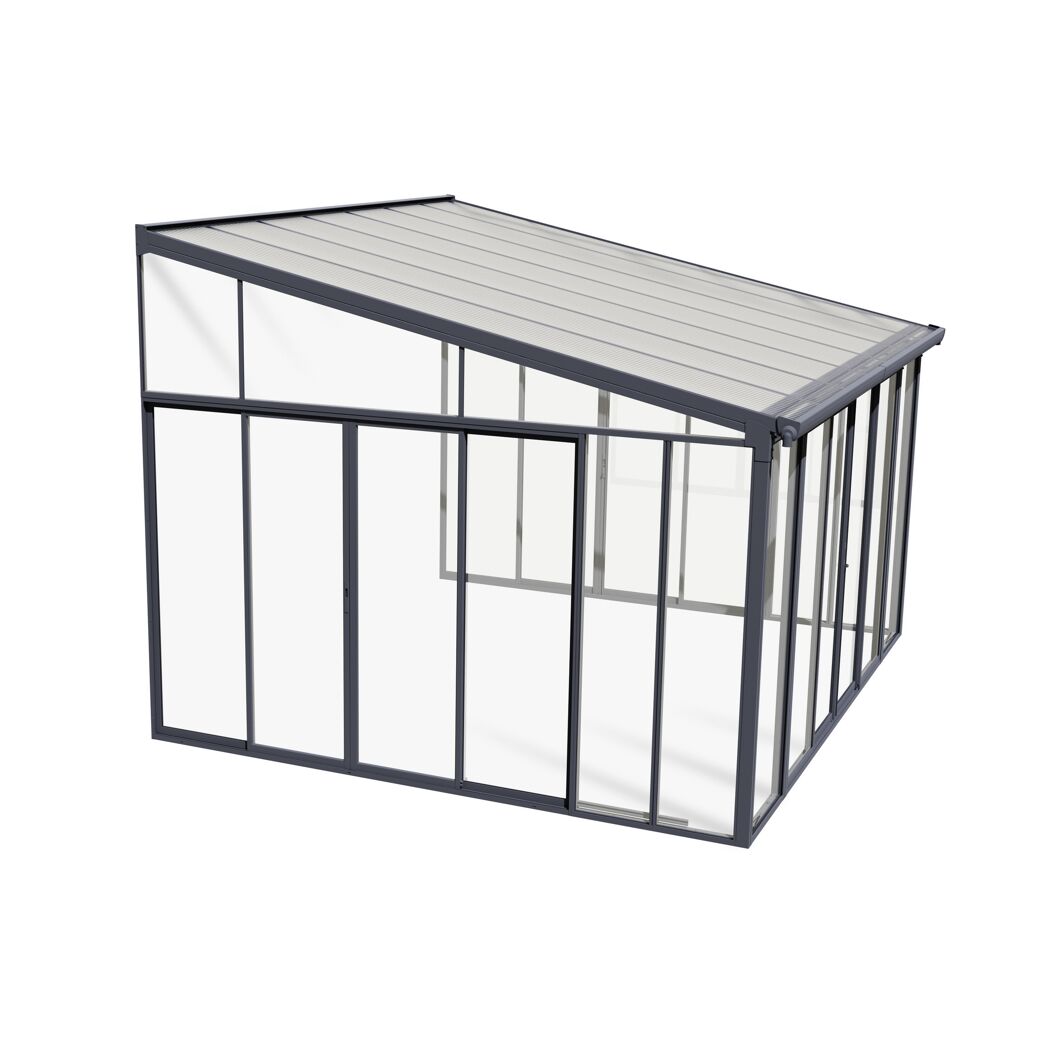 Wintergarten 'Sanremo' anthrazit 380 x 435 cm Polycarbonat transparent