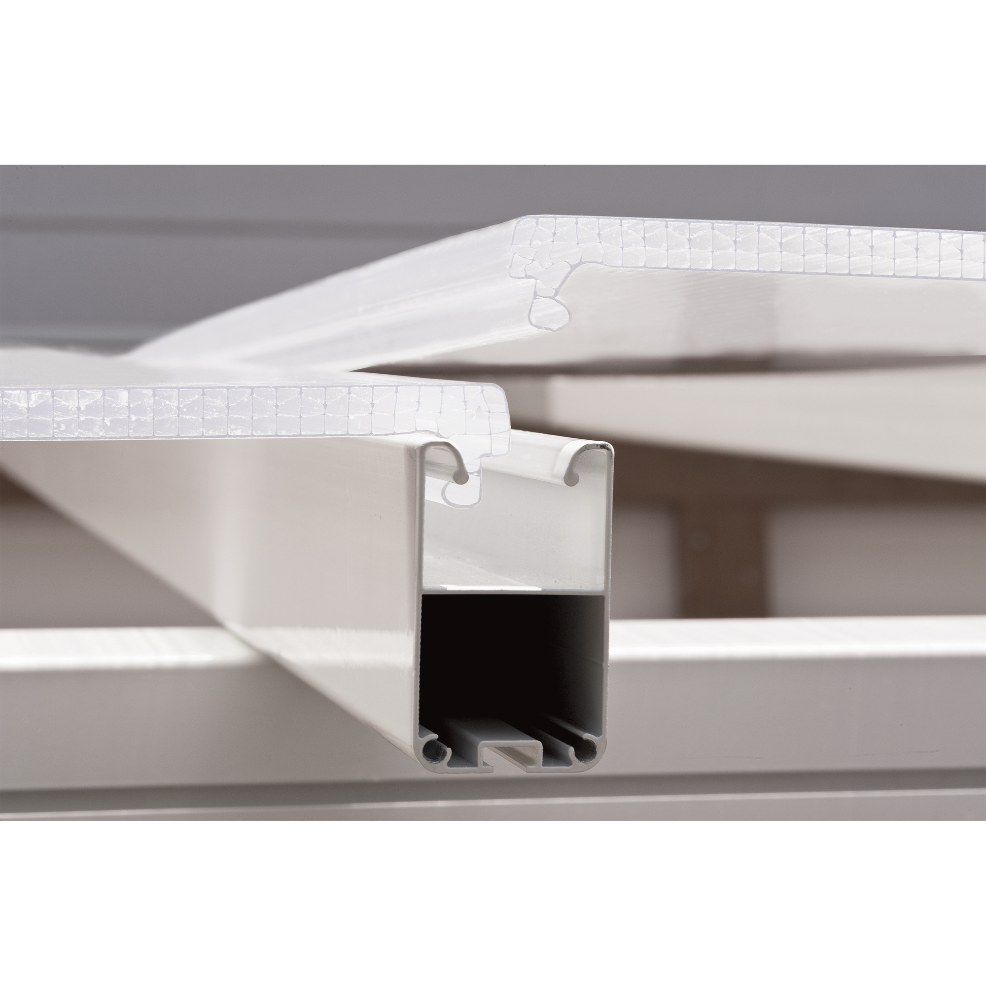 Wintergarten 'Sanremo' weiß 294 x 314 cm Polycarbonat transparent