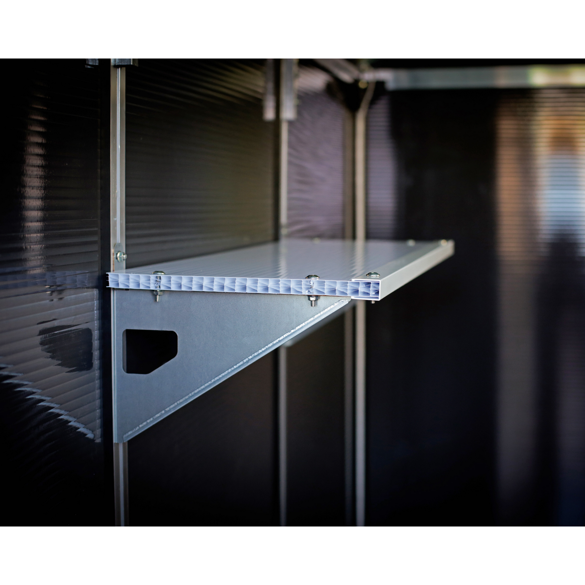 Regalset für Gerätehaus SkyLight und Rubicon silber/weiß 30,5 x 84,7 cm