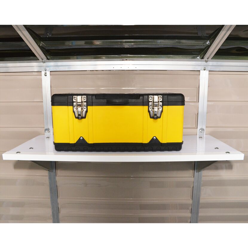 Regalset für Gerätehaus SkyLight und Rubicon silber/weiß 30,5 x 84,7 cm