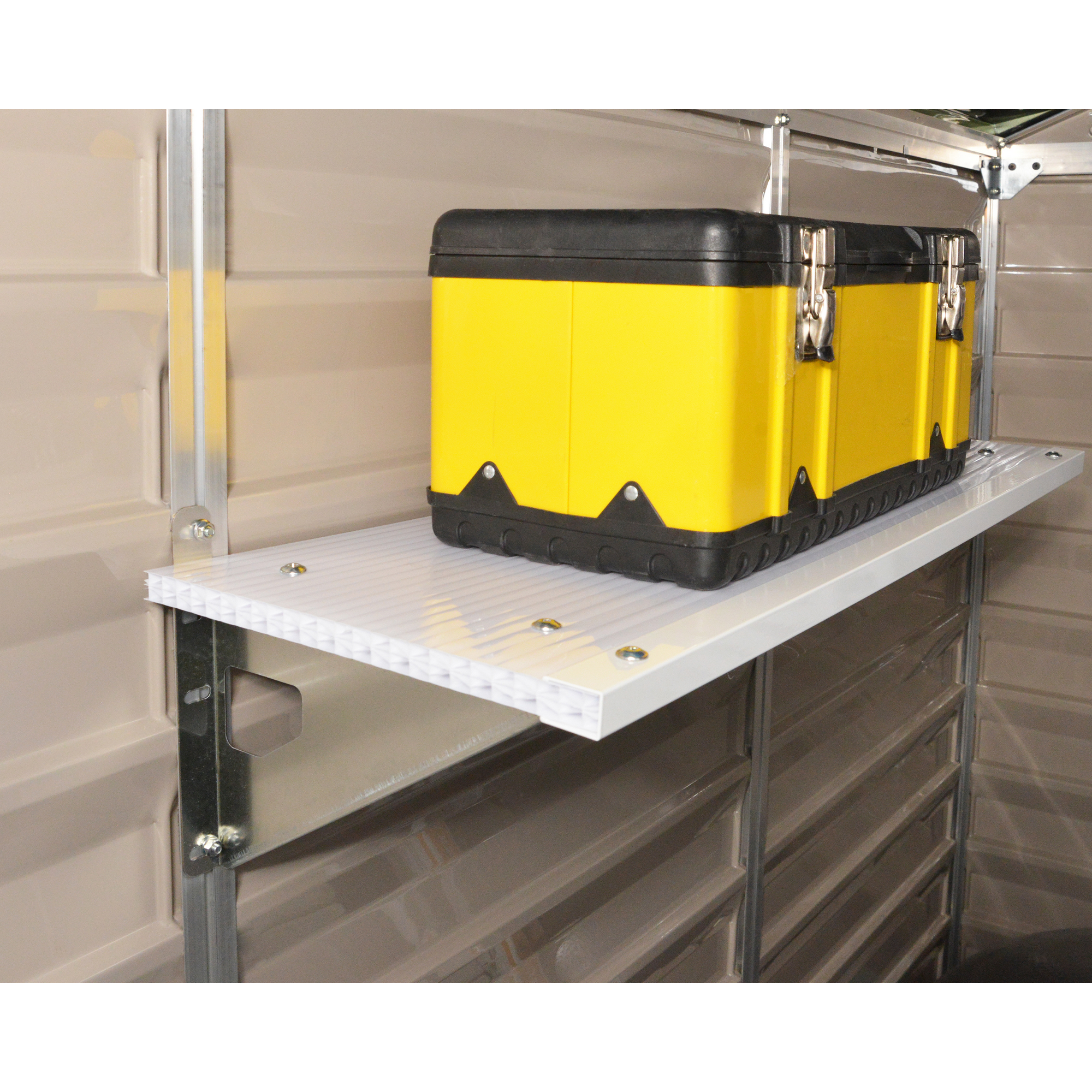 Regalset für Gerätehaus SkyLight und Rubicon silber/weiß 30,5 x 84,7 cm