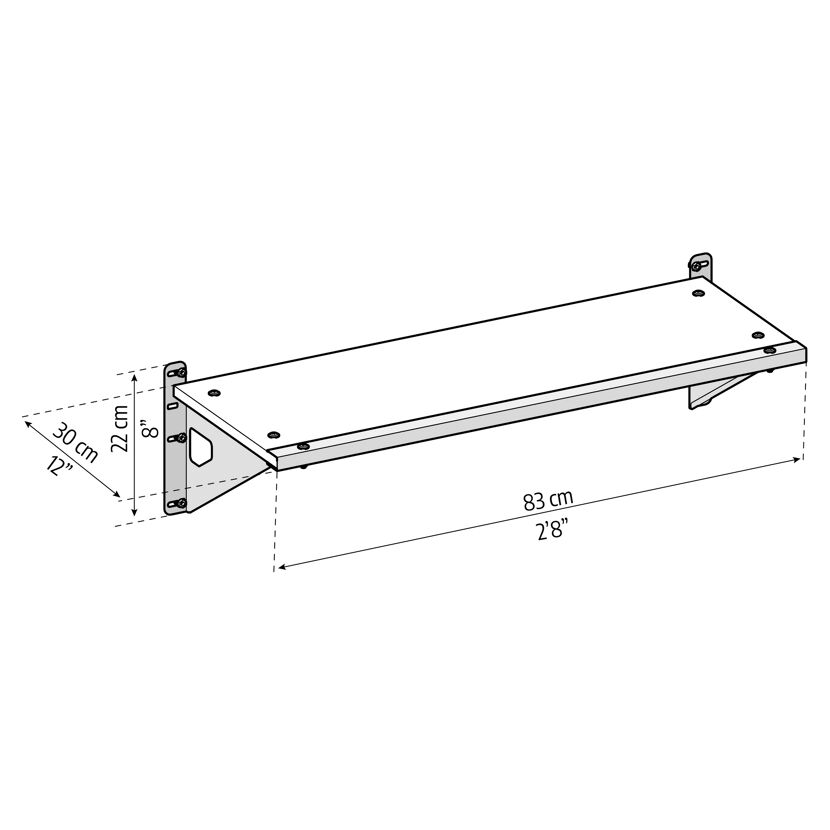 Regalset für Gerätehaus SkyLight und Rubicon silber/weiß 30,5 x 84,7 cm