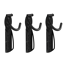Vertikaler Fahrradaufhänger für Gerätehaus 11 x 26 cm, 3er-Pack