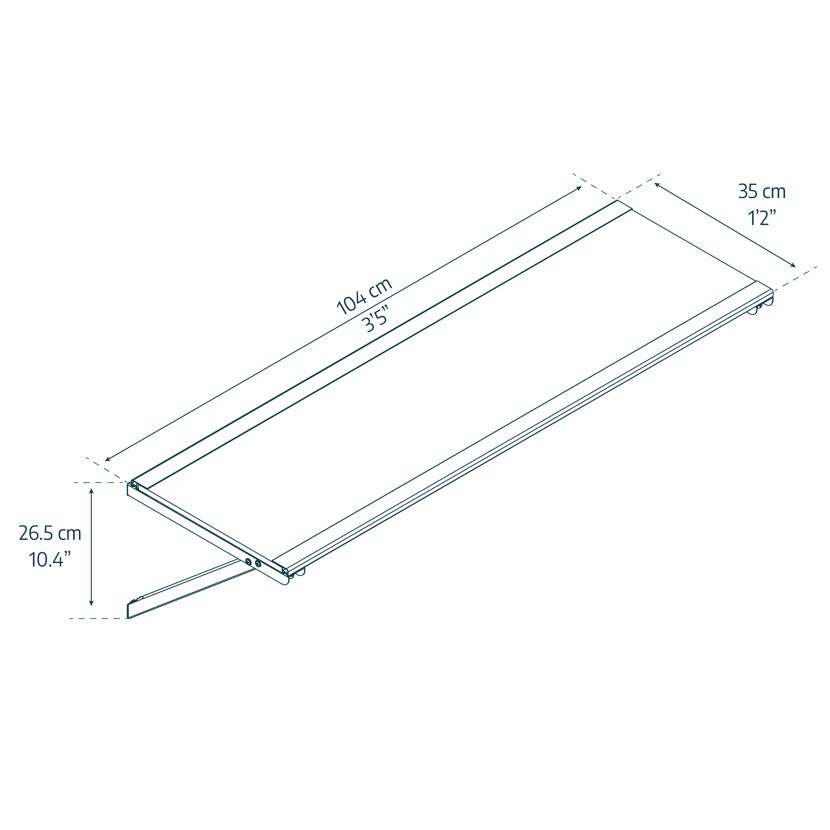 Regalset für Gerätehaus Yukon silber/weiß 35 x 104 cm