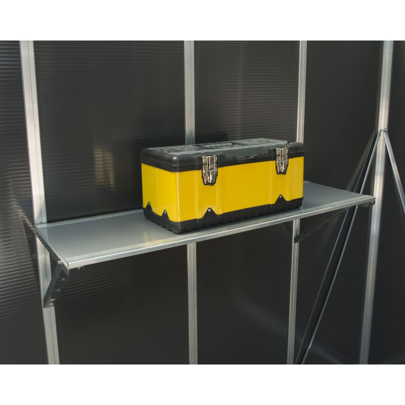 Regalset für Gerätehaus Yukon silber/weiß 35 x 104 cm, 4er-Pack