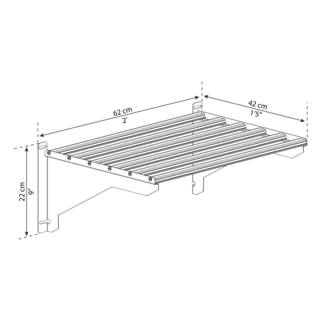 Schwerlastregal für Gewächshaus silber 42,2 x 62,2 cm, 4er-Pack
