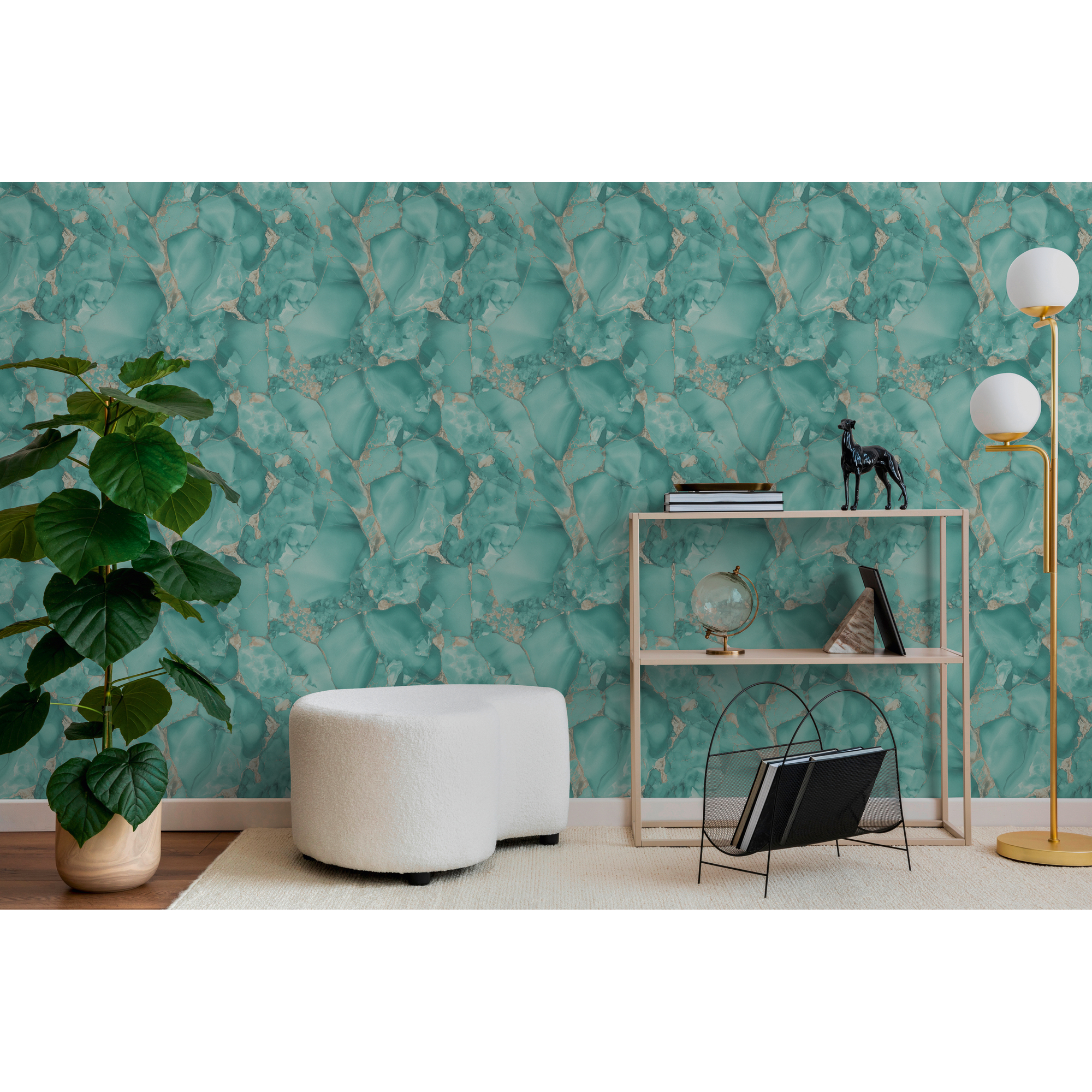 Vliestapete 'Pintwalls III'  Marmor blau 10,05 x 0,53 m