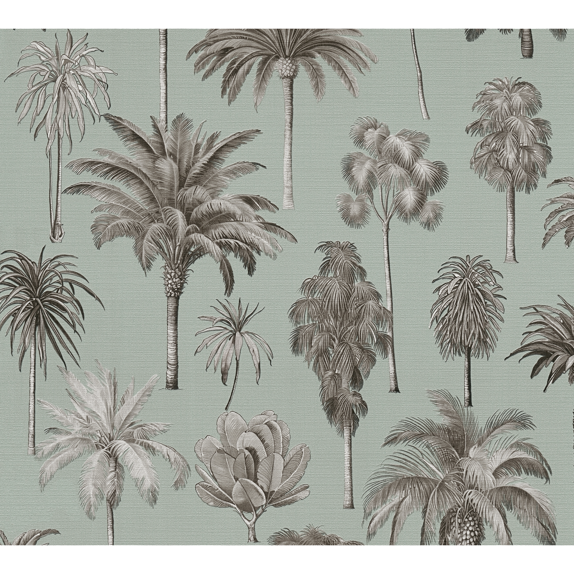 Vliestapete 'Pintwalls 3' Palmen grau 10,05 x 0,53 m
