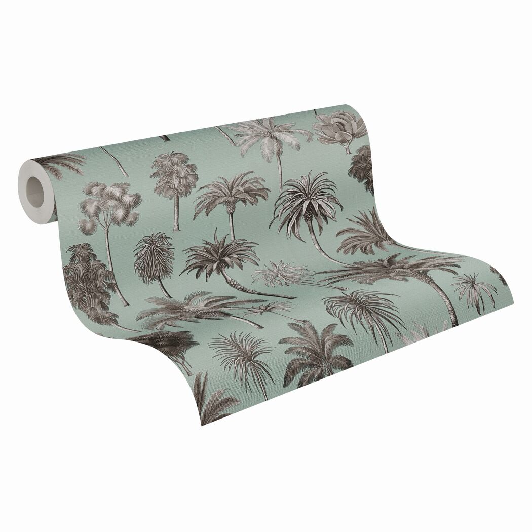 Vliestapete 'Pintwalls 3' Palmen grau 10,05 x 0,53 m