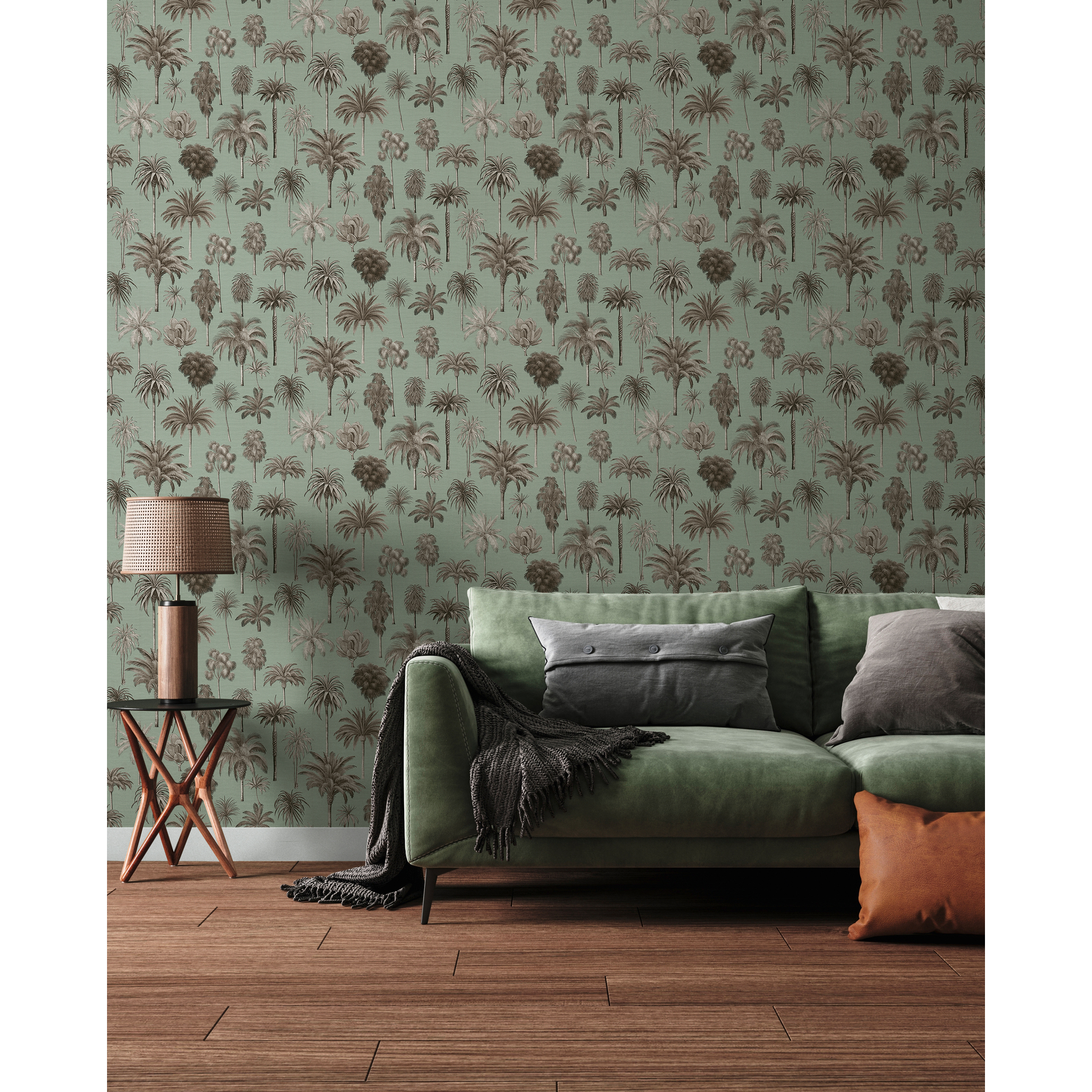 Vliestapete 'Pintwalls 3' Palmen grau 10,05 x 0,53 m