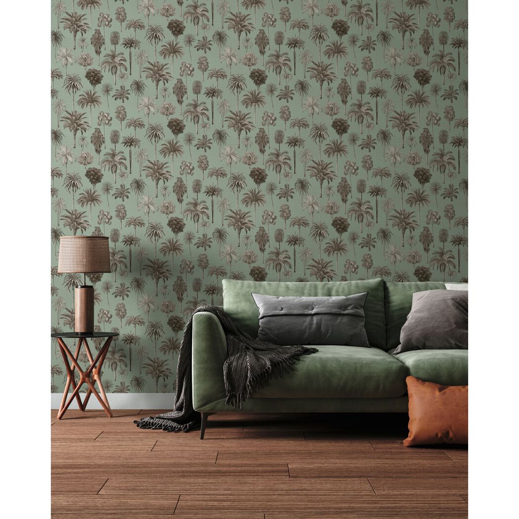 Vliestapete 'Pintwalls 3' Palmen grau 10,05 x 0,53 m