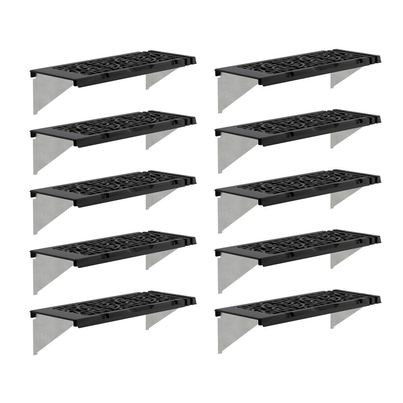 Regalset für Gewächshaus anthrazit 26 x 65 cm Polypropylen, 10er-Pack