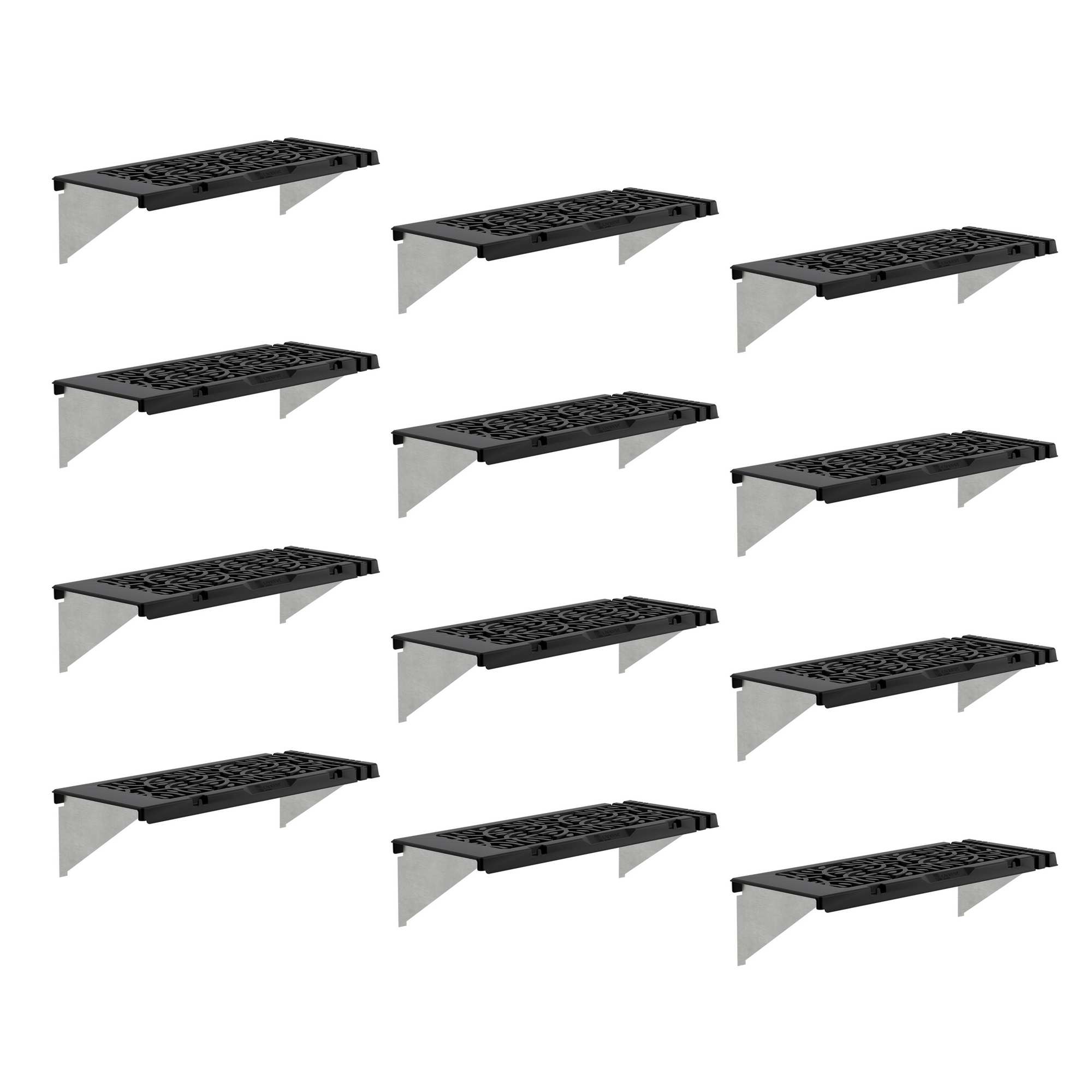 Palram-Canopia Regalset für Gewächshaus anthrazit 26 x 65 cm Polypropylen, 12er-Pack  Polypropylen