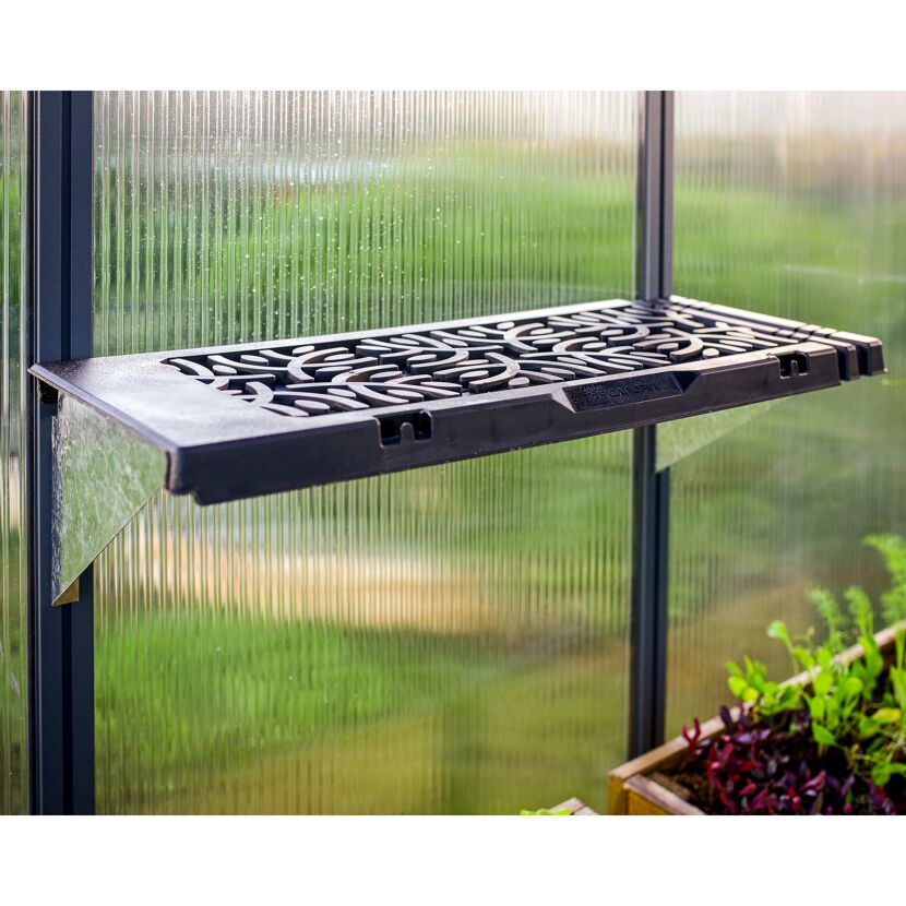 Regalset für Gewächshaus anthrazit 26 x 65 cm Polypropylen, 12er-Pack