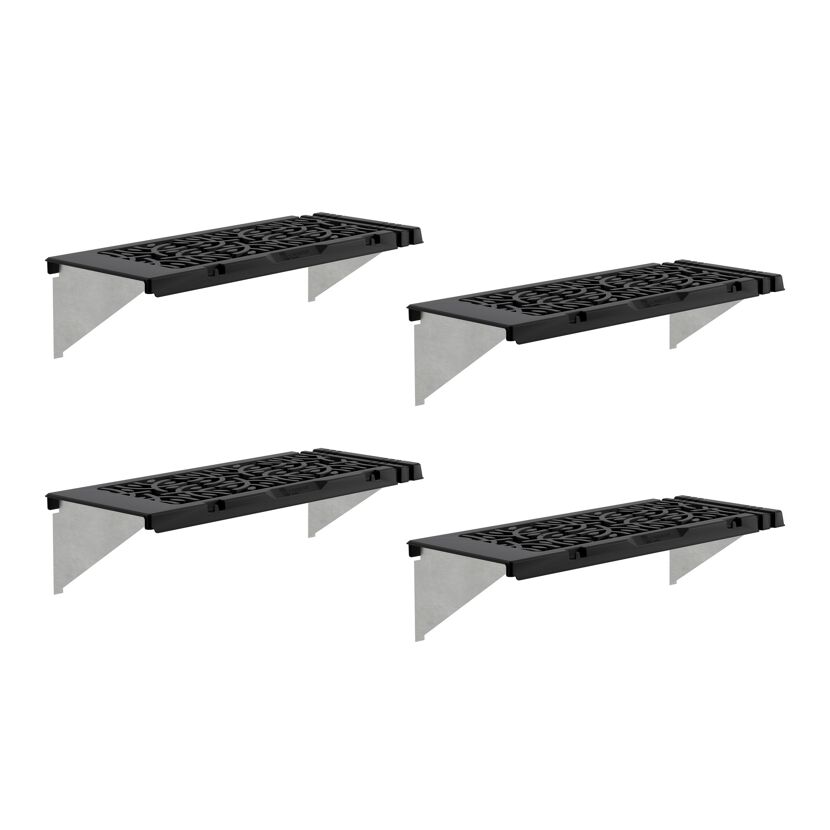 Regalset für Gewächshaus anthrazit 26 x 65 cm Polypropylen, 4er-Pack