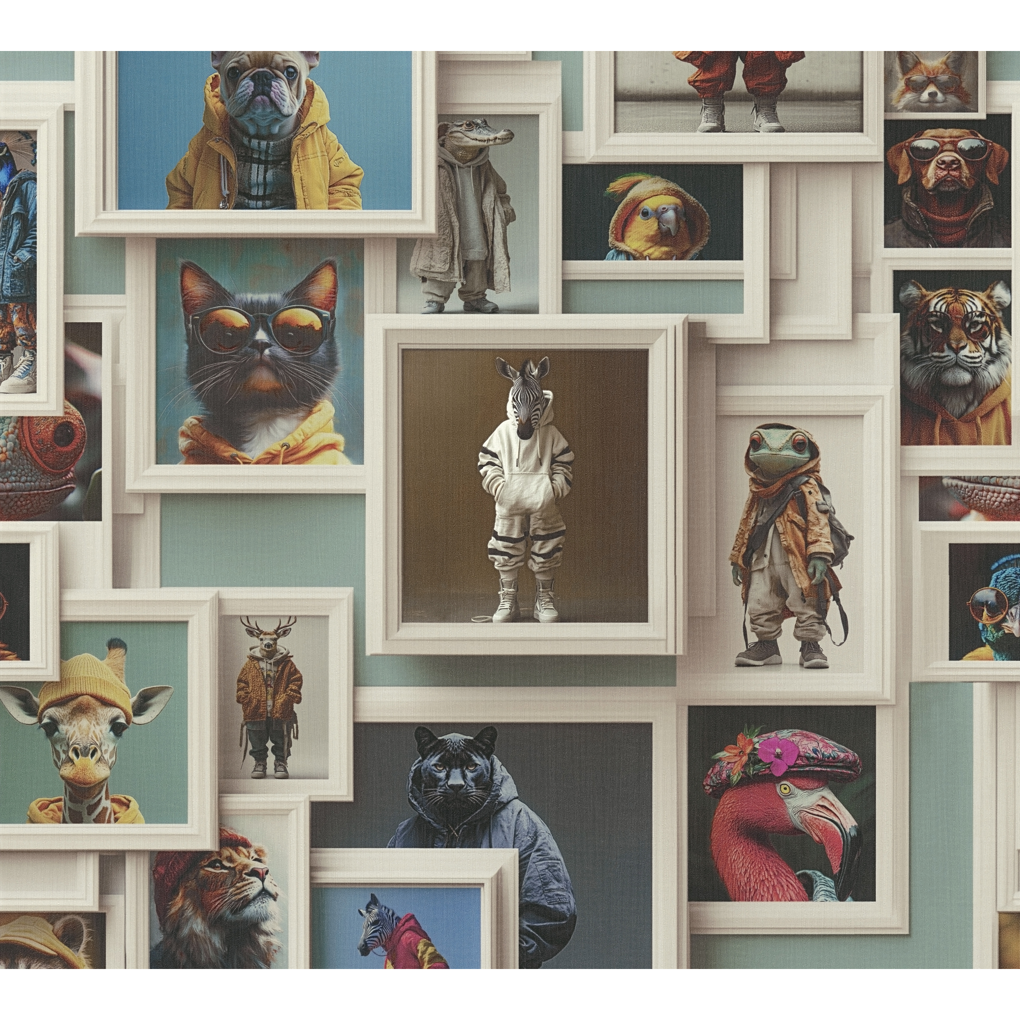 Vliestapete 'Pintwalls 3' Tiere bunt 10,05 x 0,53 m