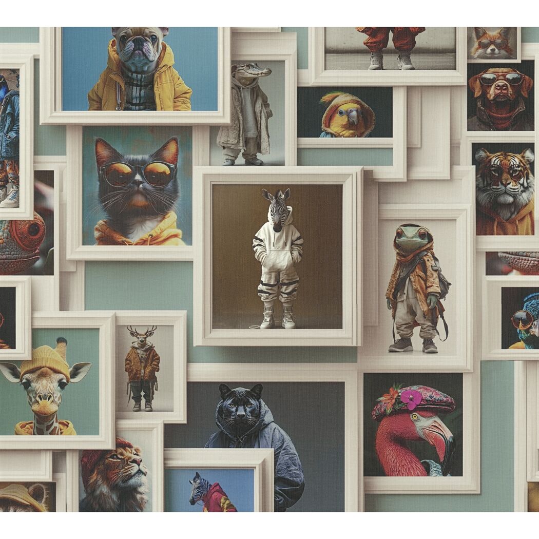 Vliestapete 'Pintwalls 3' Tiere bunt 10,05 x 0,53 m
