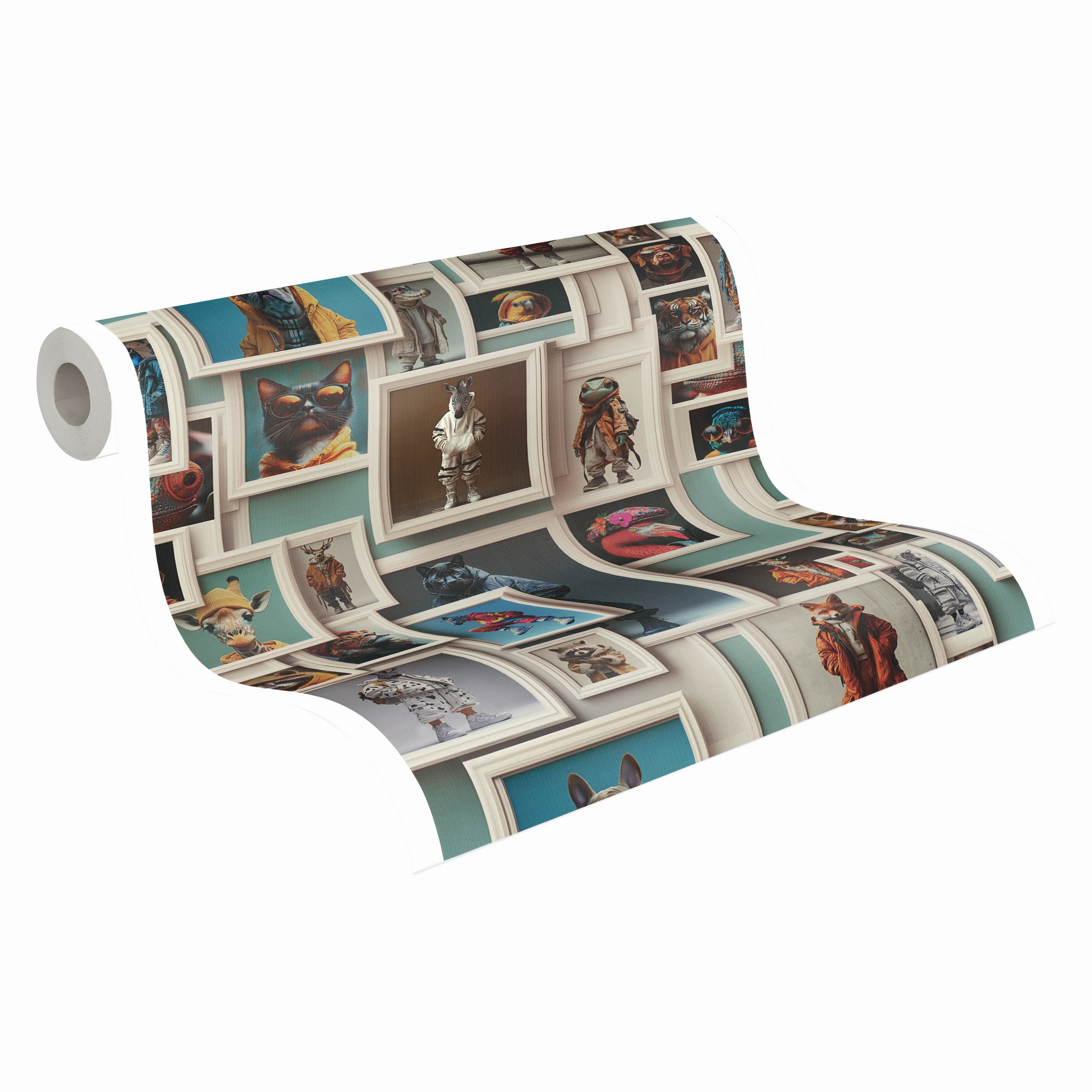 Vliestapete 'Pintwalls 3' Tiere bunt 10,05 x 0,53 m