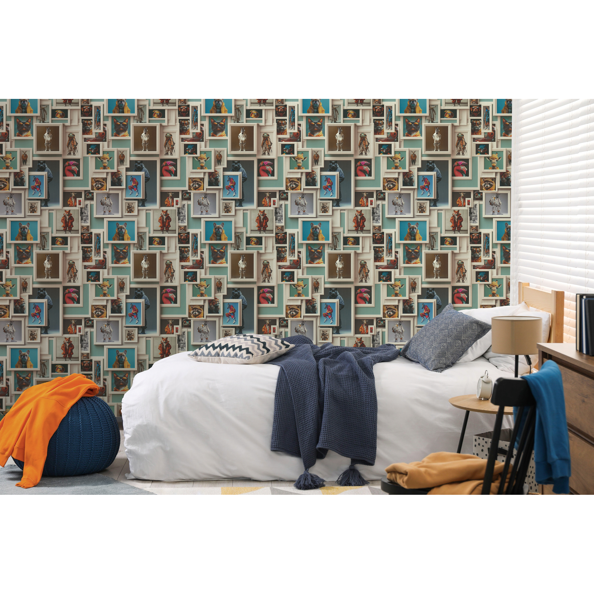 Vliestapete 'Pintwalls 3' Tiere bunt 10,05 x 0,53 m