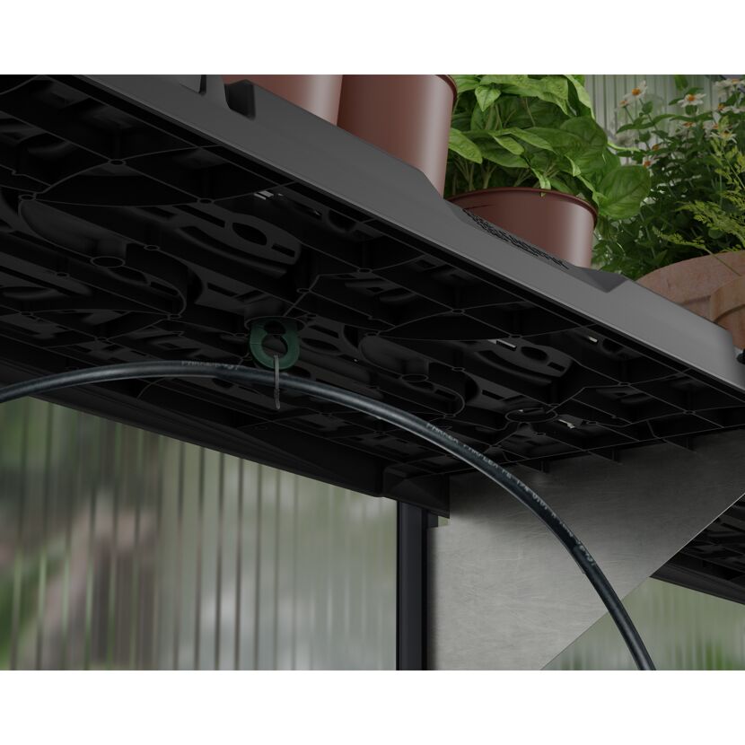 Regalset für Gewächshaus anthrazit 26 x 65 cm Polypropylen, 8er-Pack