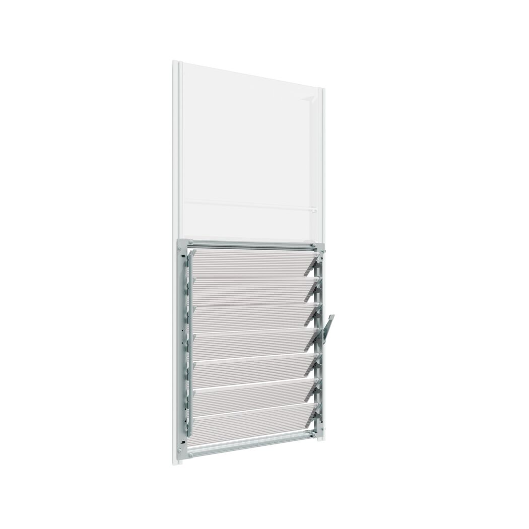 Seitliches Lamellenfenster für Gewächshaus silber 61 x 64 cm Polycarbonat